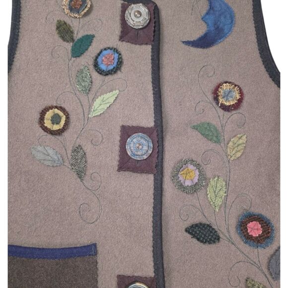 VINTAGE JENNIFER ARTCLOTHS WOOL VEST - Picture 3 of 7